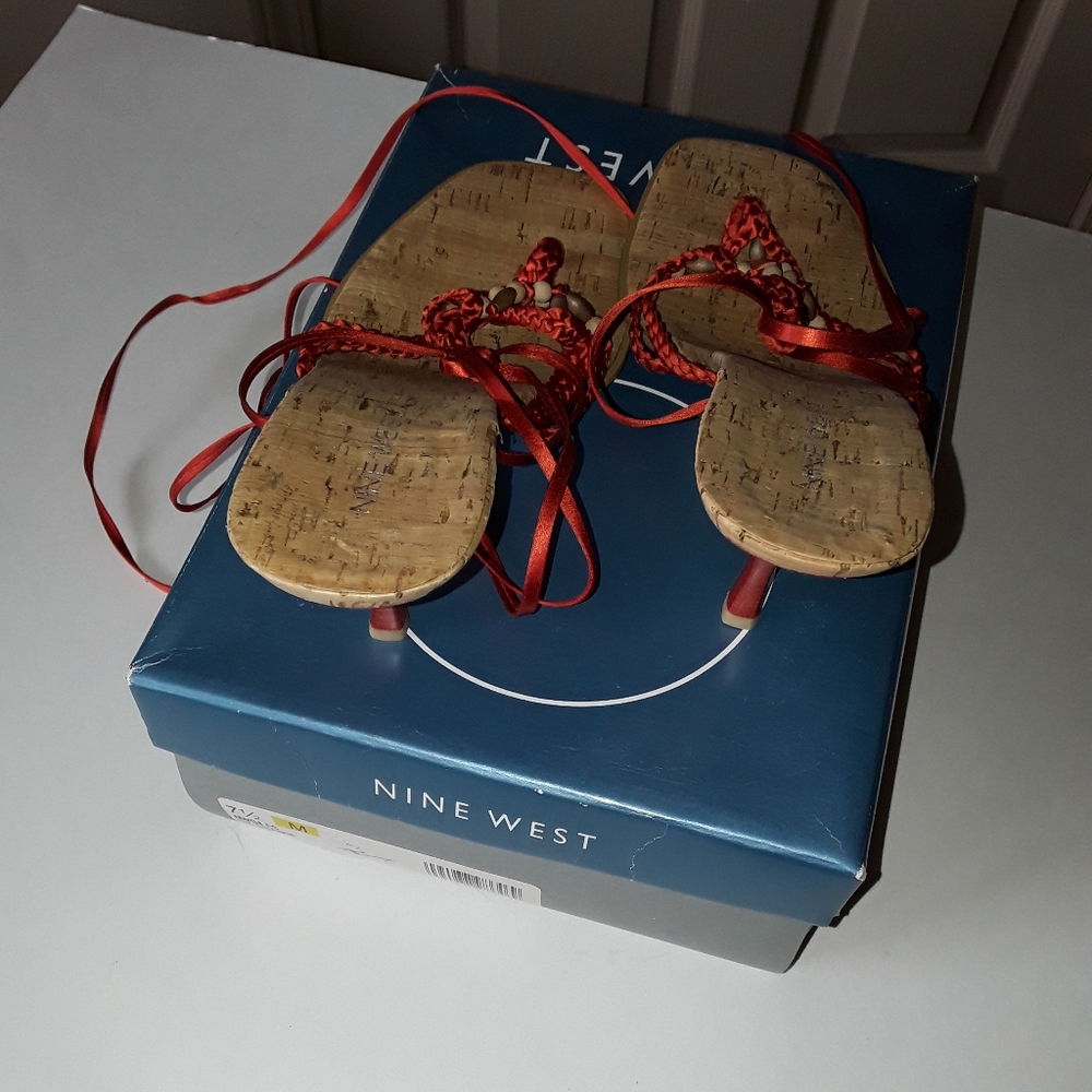 Nine West-LACE WRAP SUMMER SANDALS
